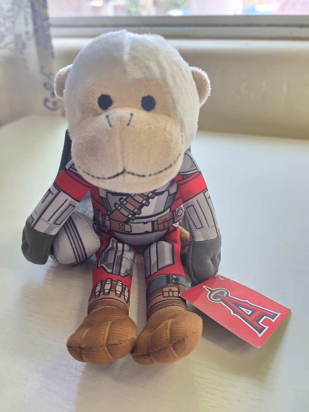 Star Wars Plush Monkey in White, Red, Brown and Gray